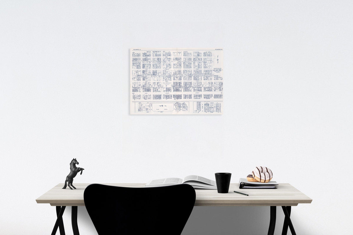 Historic Map : Business Section, City of Richmond (Virginia)., 1950, Vintage Wall Decor