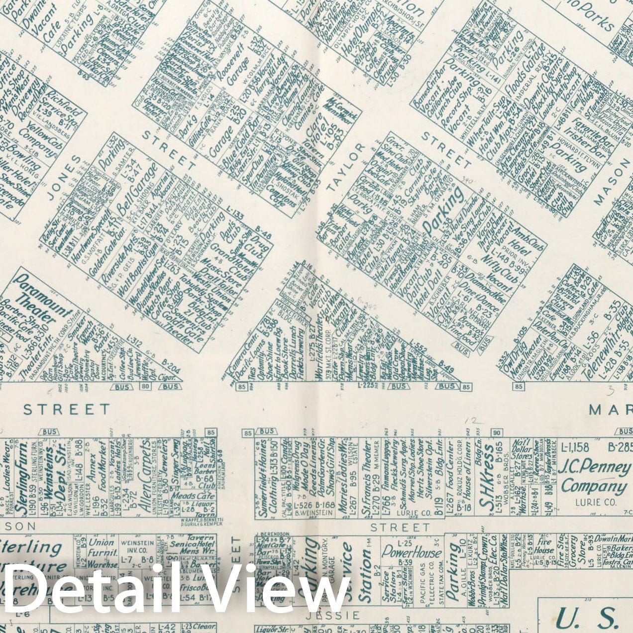 Historic Map : Business Section, City of San Francisco (California). Sheet two of two., 195two, Vintage Wall Decor