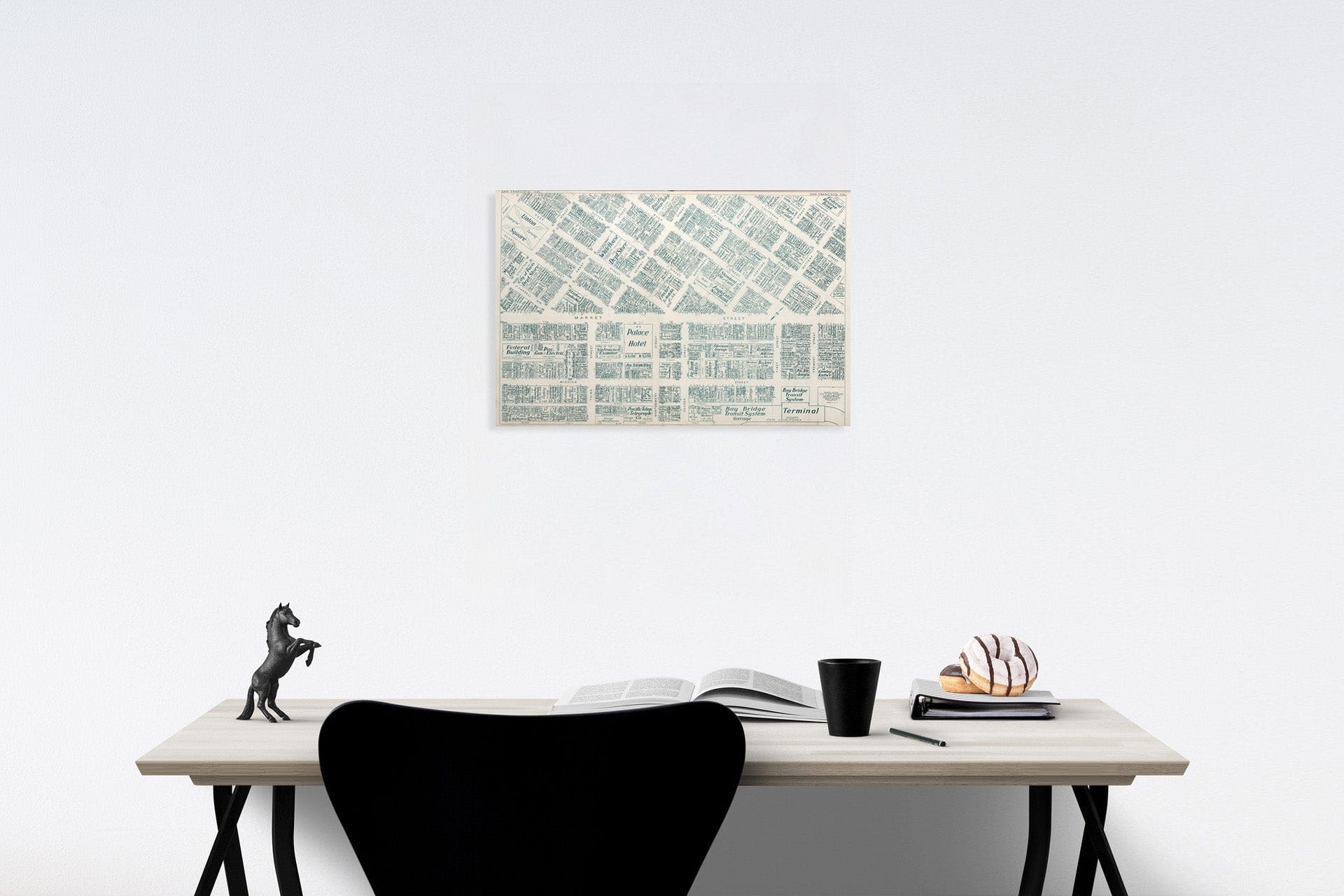 Map : Business Section, City of San Francisco (California). Sheet one of 2, Vintage Wall Decor