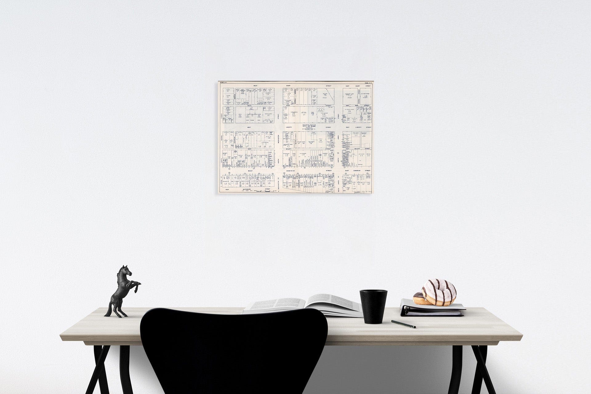 Historic Map : Business Section, City of Rome (New York)., 1947, Vintage Wall Decor