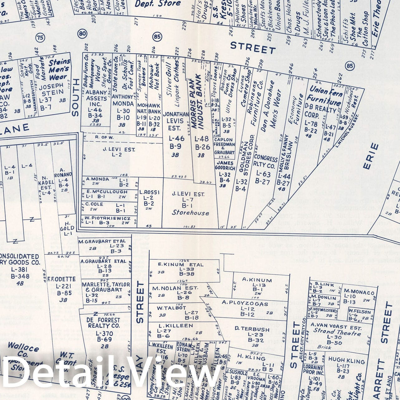 Historic Map : Business Section, City of Schenectady (New York)., 1947, Vintage Wall Decor