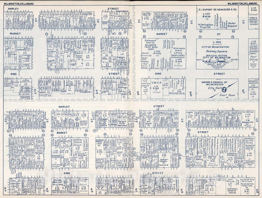 Historic Map : Business Section, City of Wilmington (Delaware)., 1947, Vintage Wall Decor