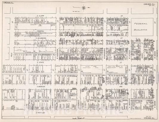 Historic Map : Chicago, (Illinois). Sheet No. 4., 1929, Vintage Wall Decor