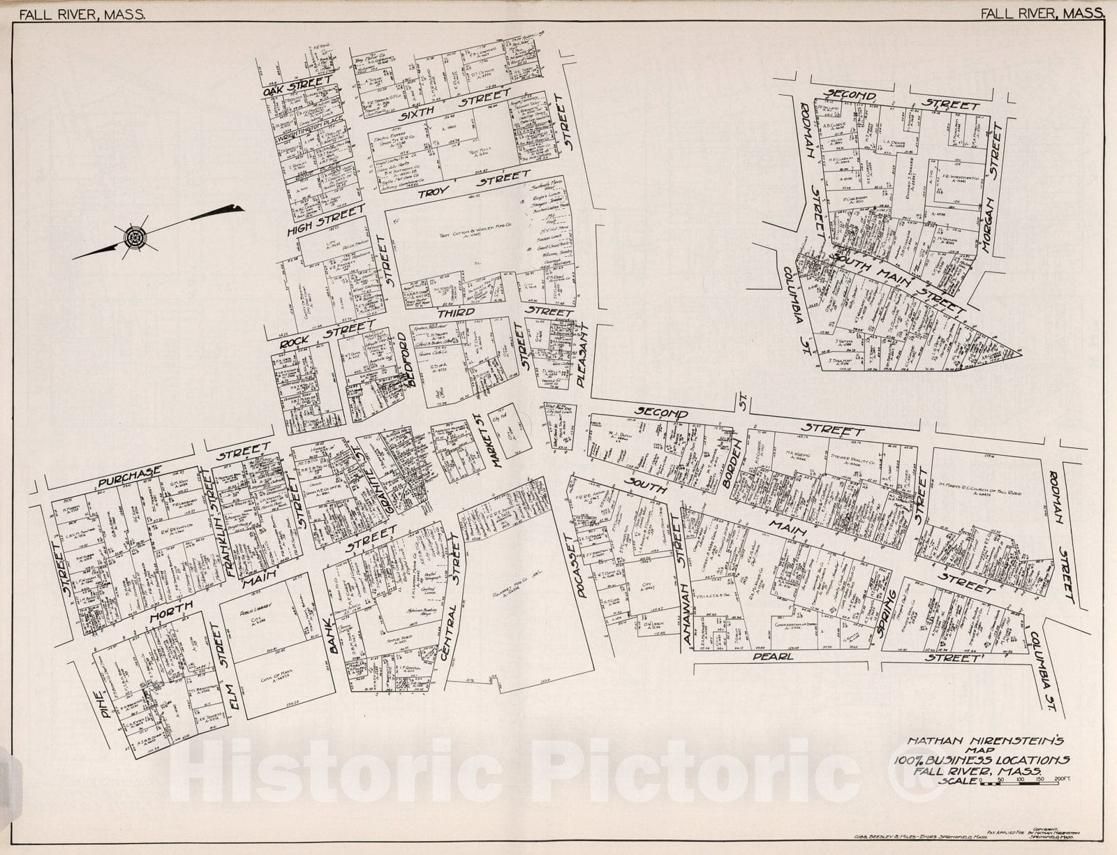 Historic Map : Fall River (Massachusetts)., 1929, Vintage Wall Decor