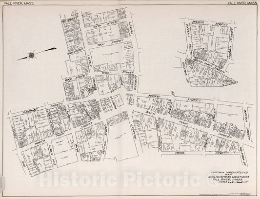 Historic Map : Fall River (Massachusetts)., 1929, Vintage Wall Decor