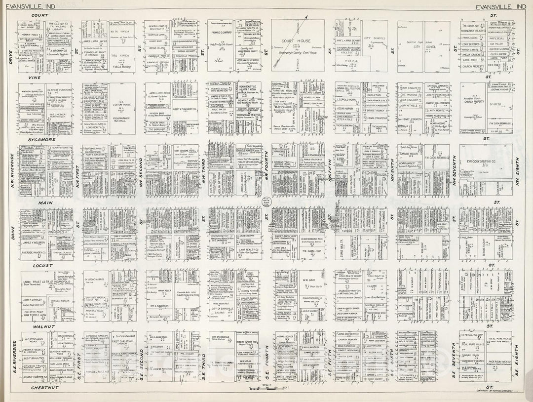 Historic Map : Evansville (Indiana)., 1929, Vintage Wall Decor