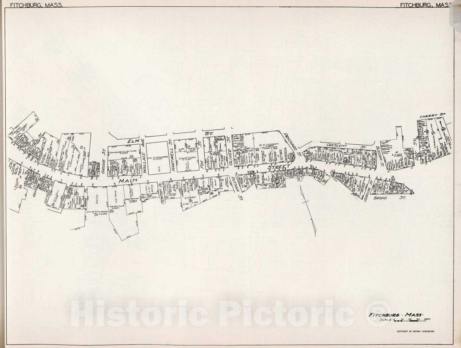 Historic Map : Fitchburg (Massachusetts)., 1929, Vintage Wall Decor