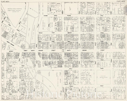 Historic Map : Flint (Michigan)., 1929, Vintage Wall Decor