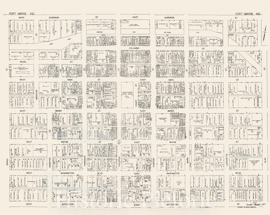 Historic Map : Fort Wayne (Indiana)., 1929, Vintage Wall Decor