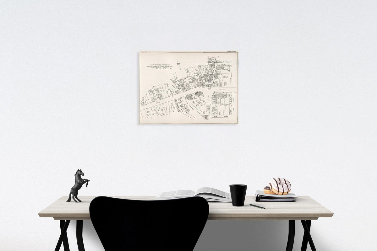 Historic Map : Greenfield (Massachusetts)., 1929, Vintage Wall Decor