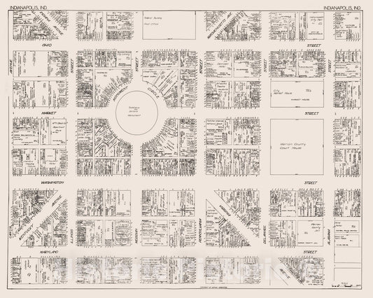 Historic Map : Indianapolis (Indiana)., 1929, Vintage Wall Decor