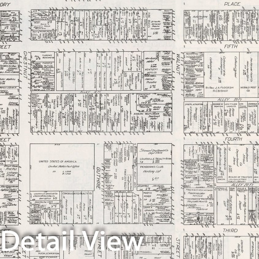 Historic Map : Louisville (Kentucky). (Sheet No. 1-2)., 1929, Vintage Wall Decor