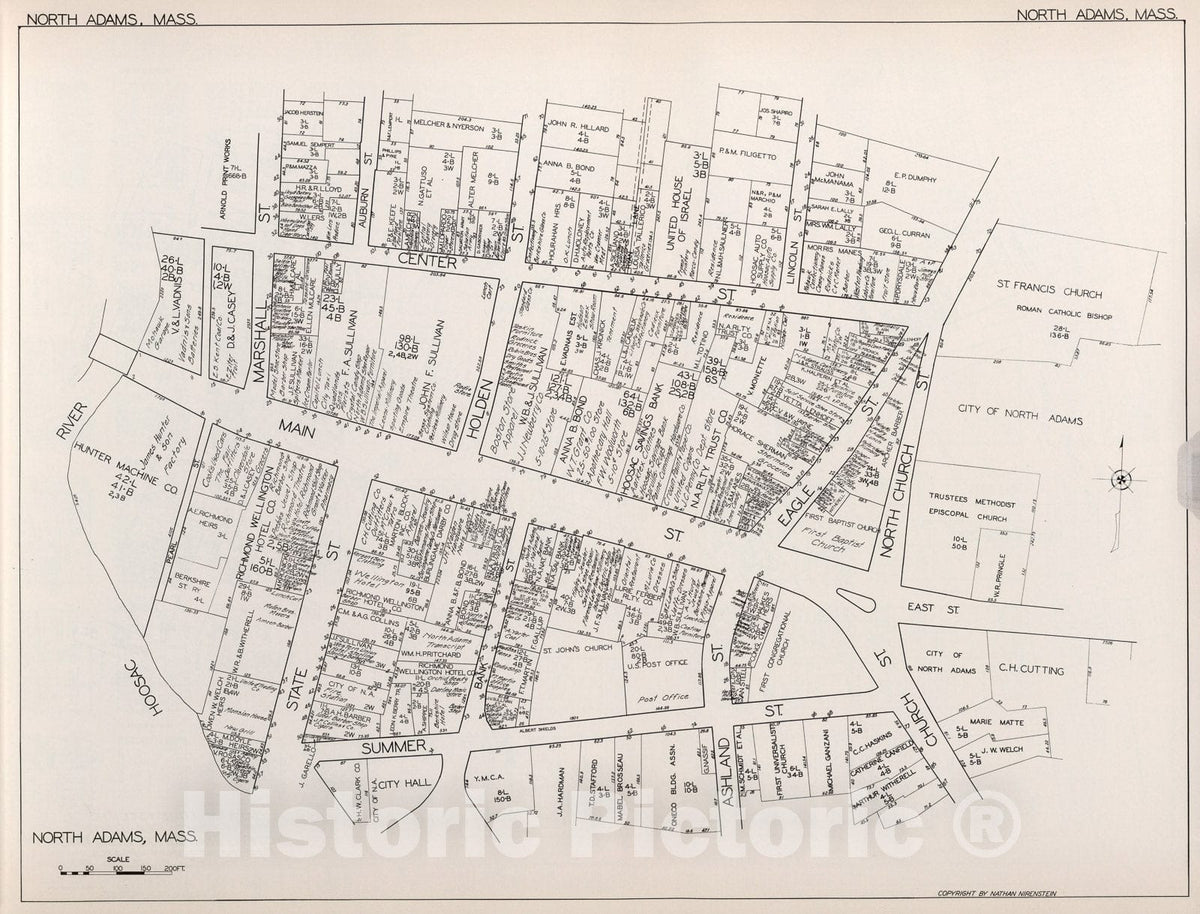Historic Map : North Adams (Massachusetts)., 1929, Vintage Wall Decor