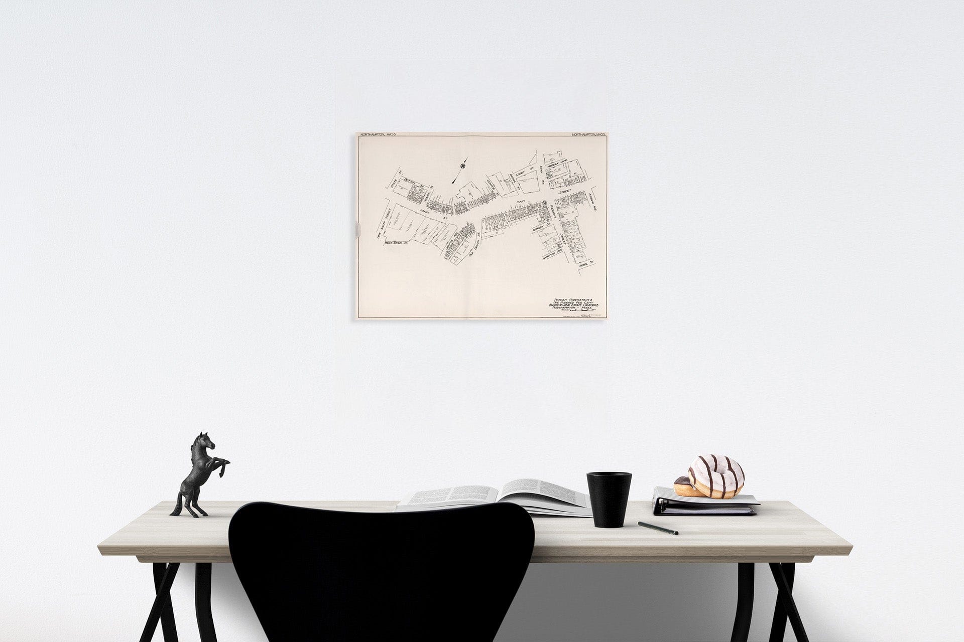 Historic Map : Northampton, (Massachusetts)., 1929, Vintage Wall Decor