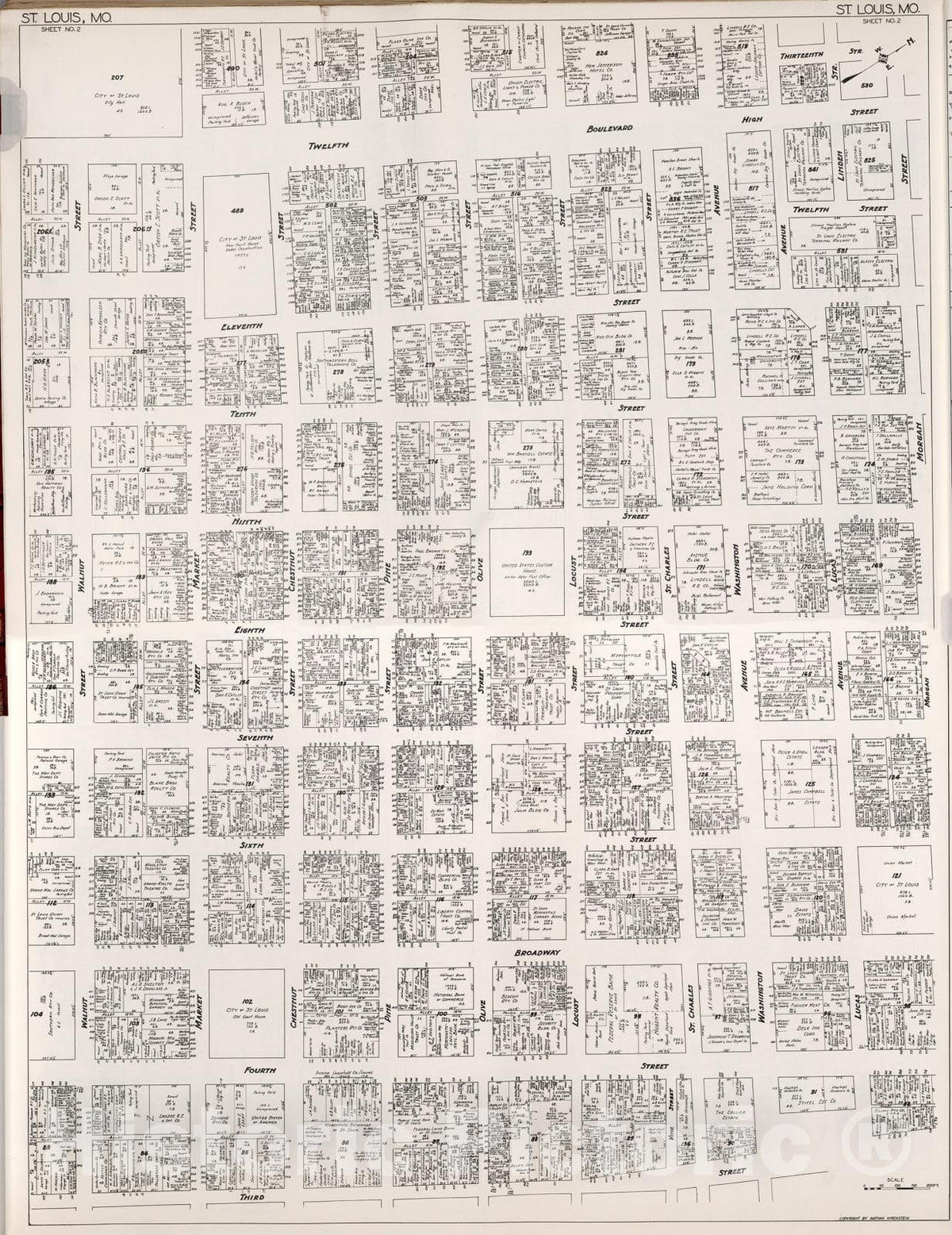 Historic Map : St. Louis (Missouri). Sheets No. one - 2., one929, Vintage Wall Decor