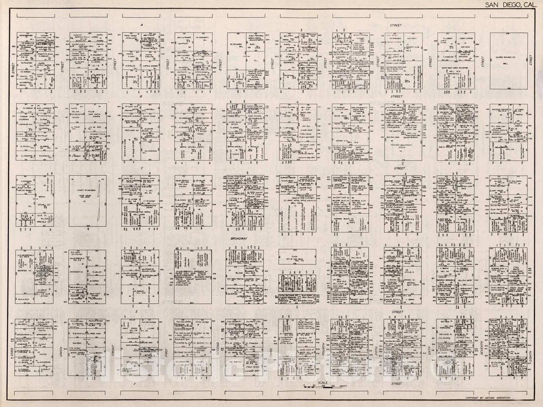 Historic Map : San Diego (California)., 1929, Vintage Wall Decor