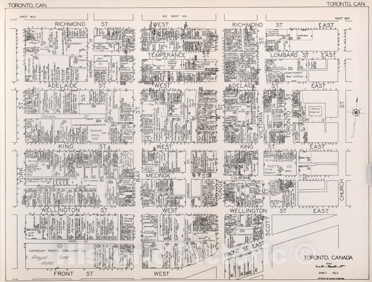 Historic Map : Toronto (Ontario). Sheet No. 2., 1929, Vintage Wall Decor