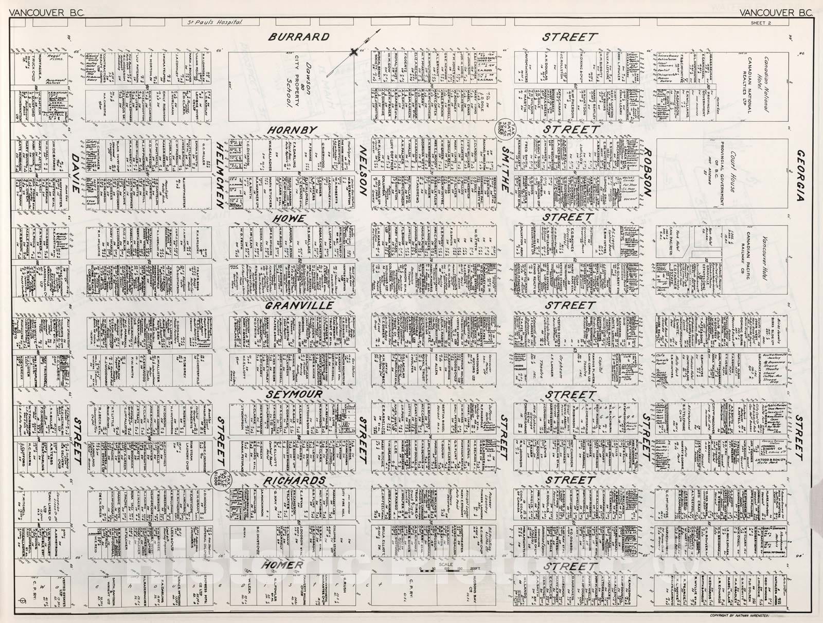 Historic Map : Vancouver (British Columbia). Sheet 2., 1929, Vintage Wall Decor