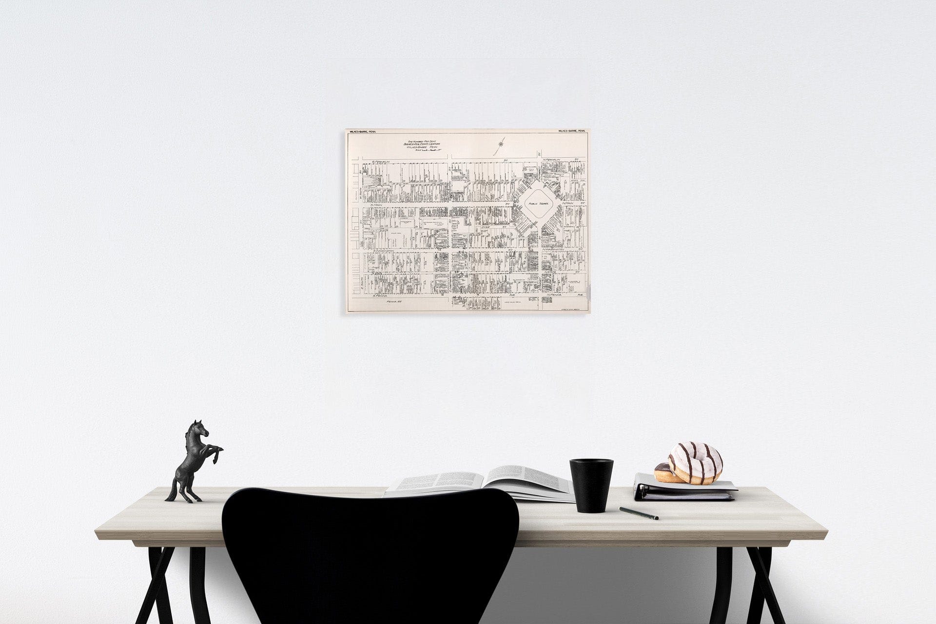 Historic Map : Wilkes-Barre (Pennsylvania)., 1929, Vintage Wall Decor