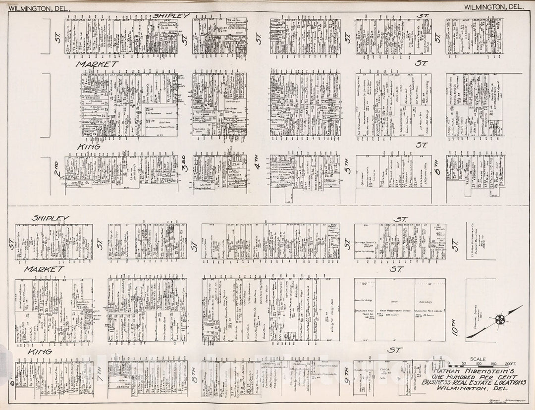 Historic Map : Wilmington (Delaware)., 1929, Vintage Wall Decor