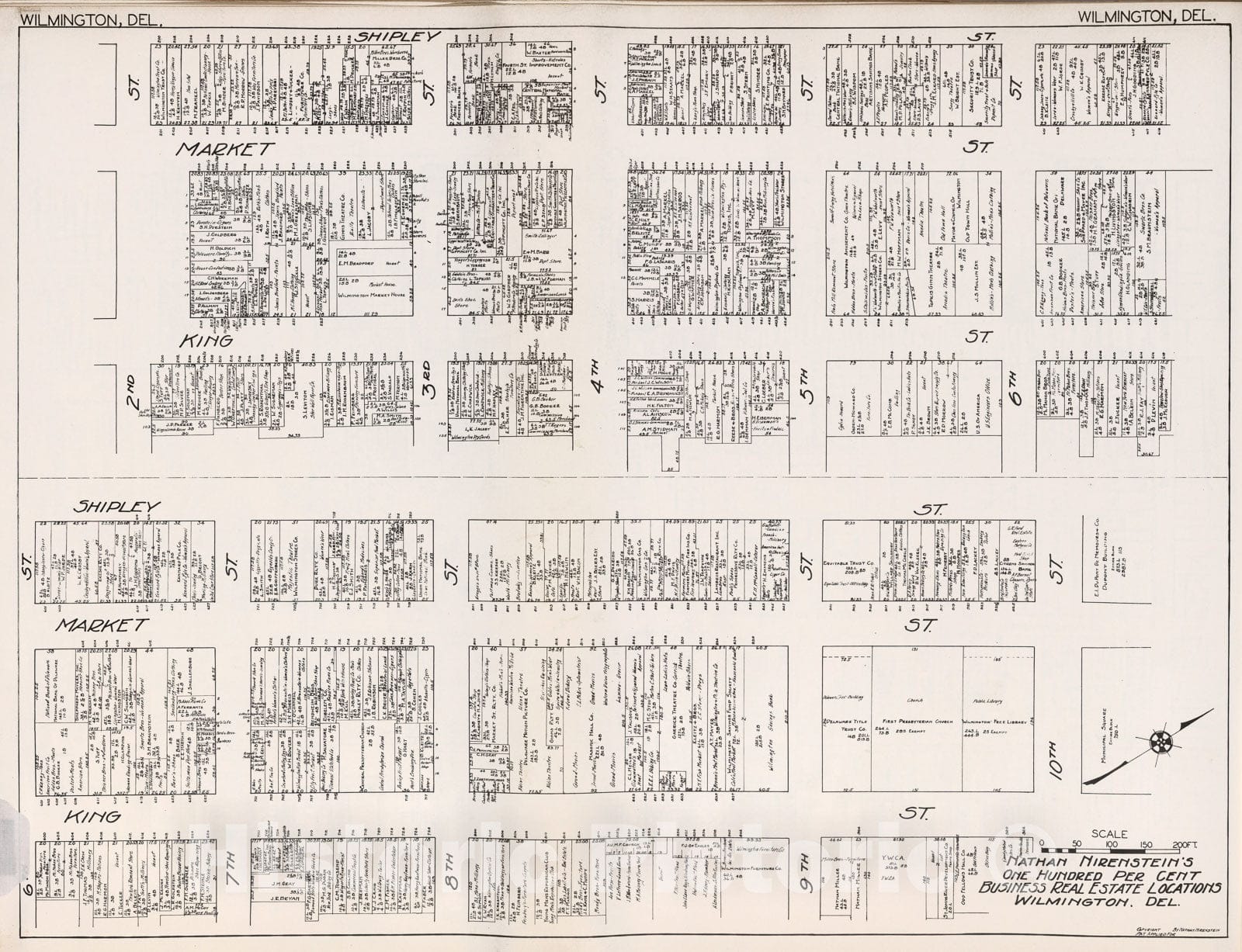 Historic Map : Wilmington (Delaware)., 1929, Vintage Wall Decor