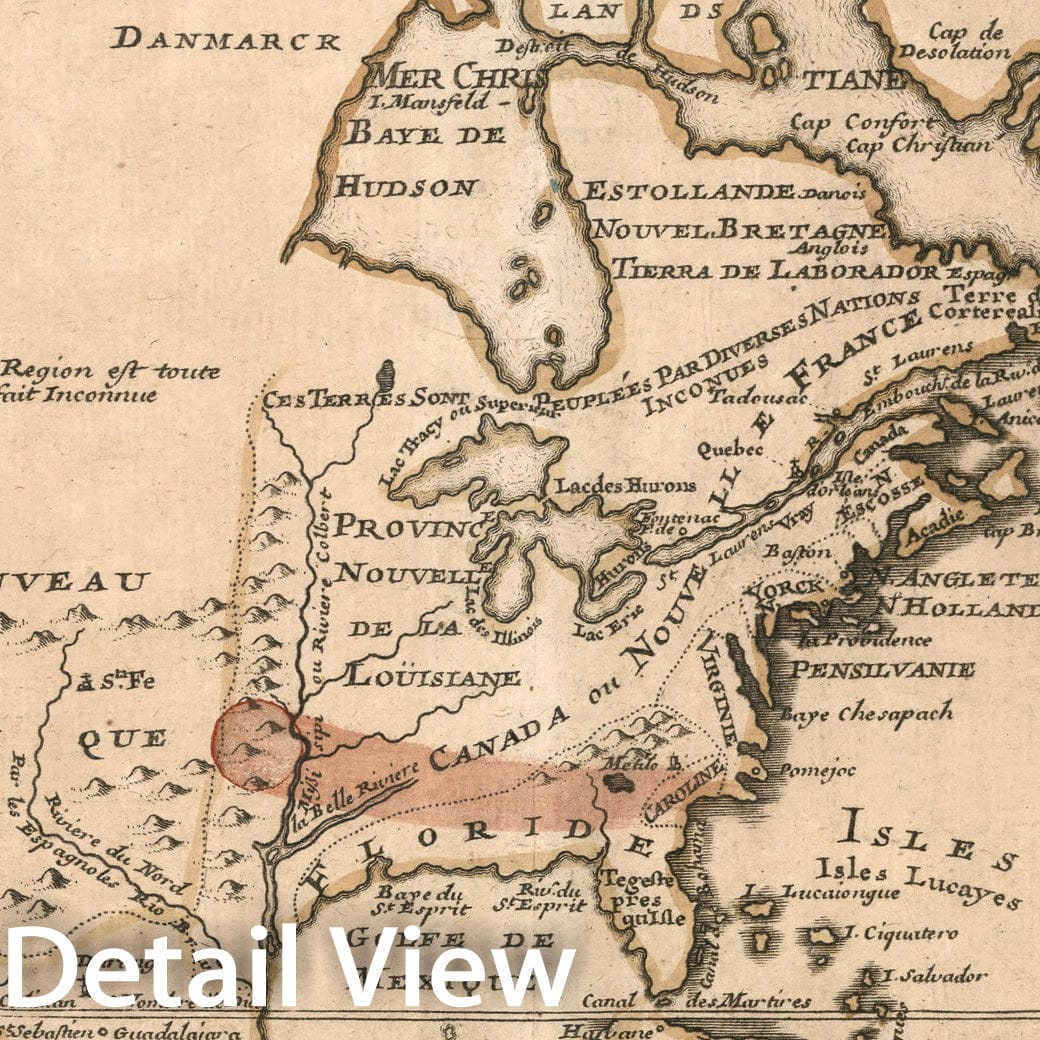 Historic Map : Amerique Septentrionale et les Terres Polaires Arctique, 1697, Vintage Wall Decor