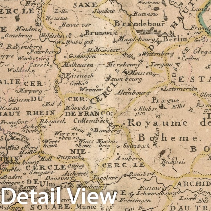 Historic Map : L'Allemagne : Divisee en dix cercles, 1697, Vintage Wall Decor