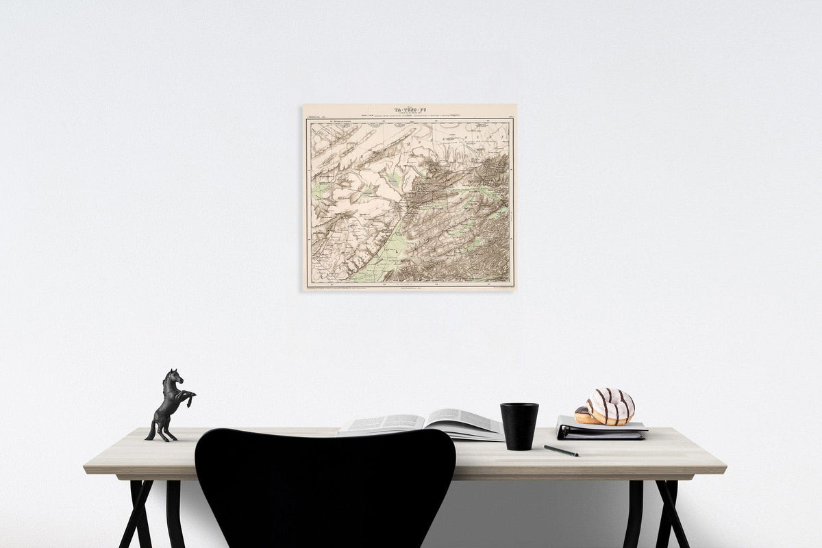 Historic Map : Blatt Ta - Tung - Fu. Tafel 13, 1885, Vintage Wall Decor