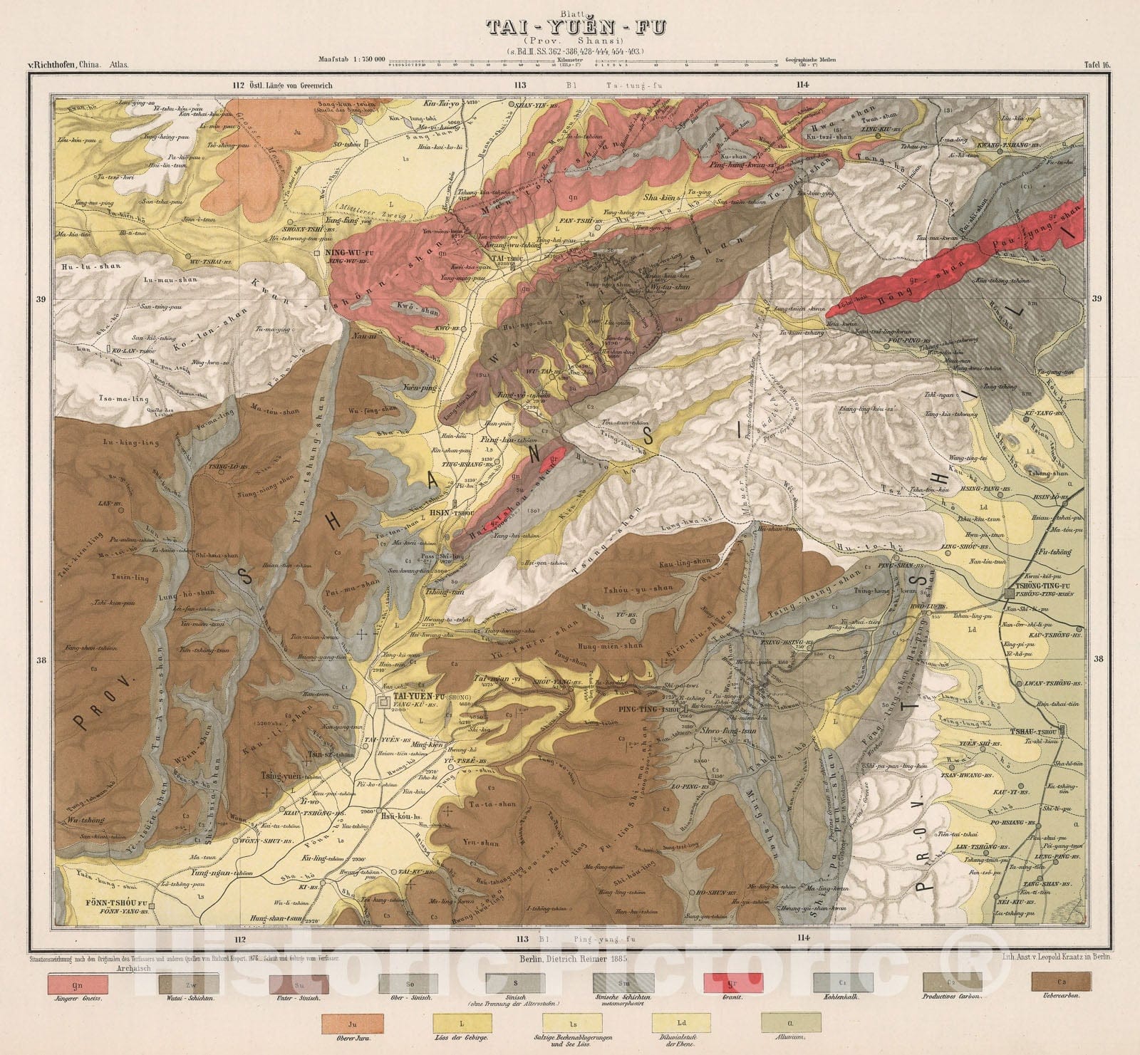 Historic Map : Blatt Ta - Yuen - Fu. Tafel 16, 1885, Vintage Wall Decor