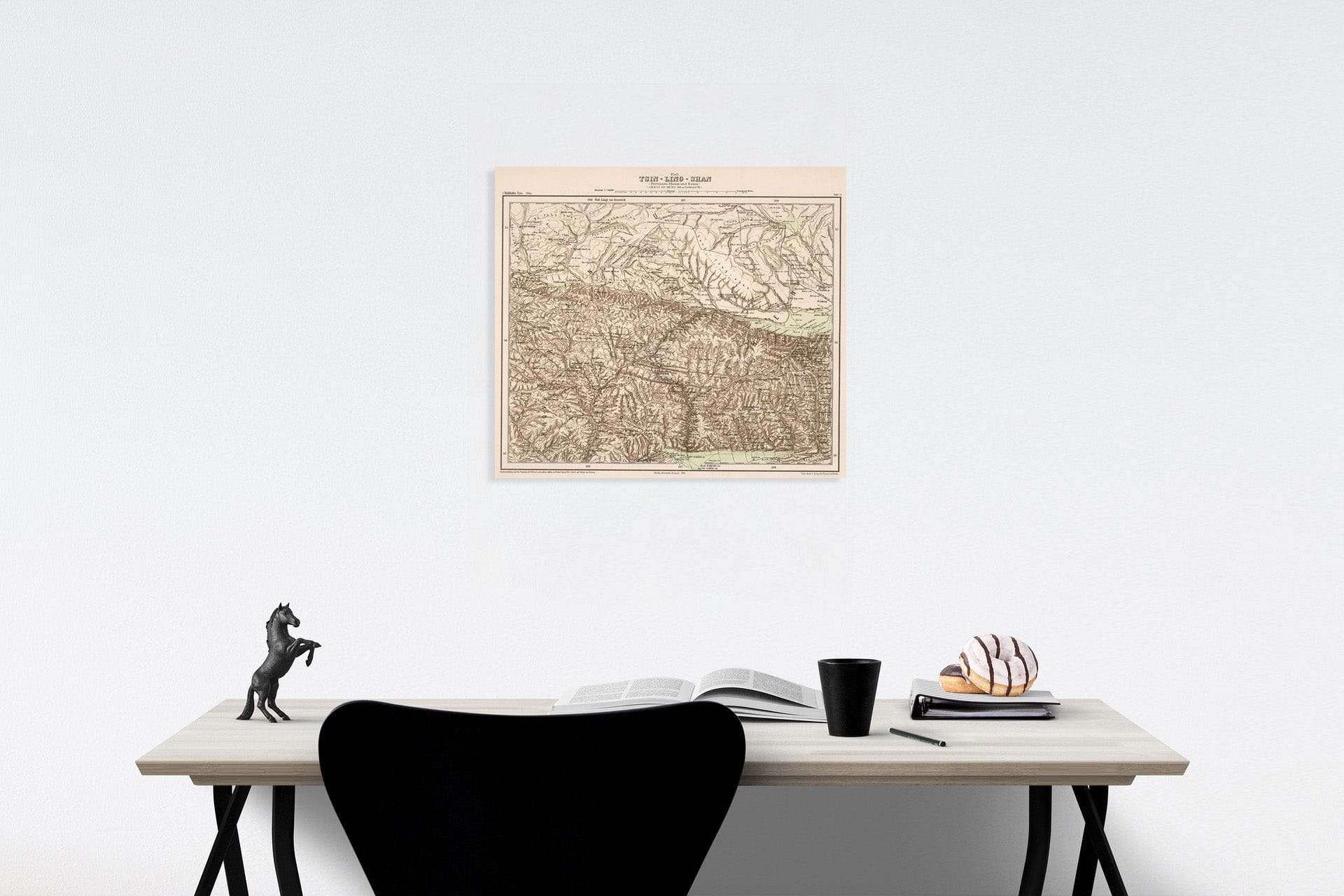 Historic Map : Blatt Tsin - Ling - Shan. (Provinzen Shensi und Kansu).Tafel 23, 1885, Vintage Wall Decor