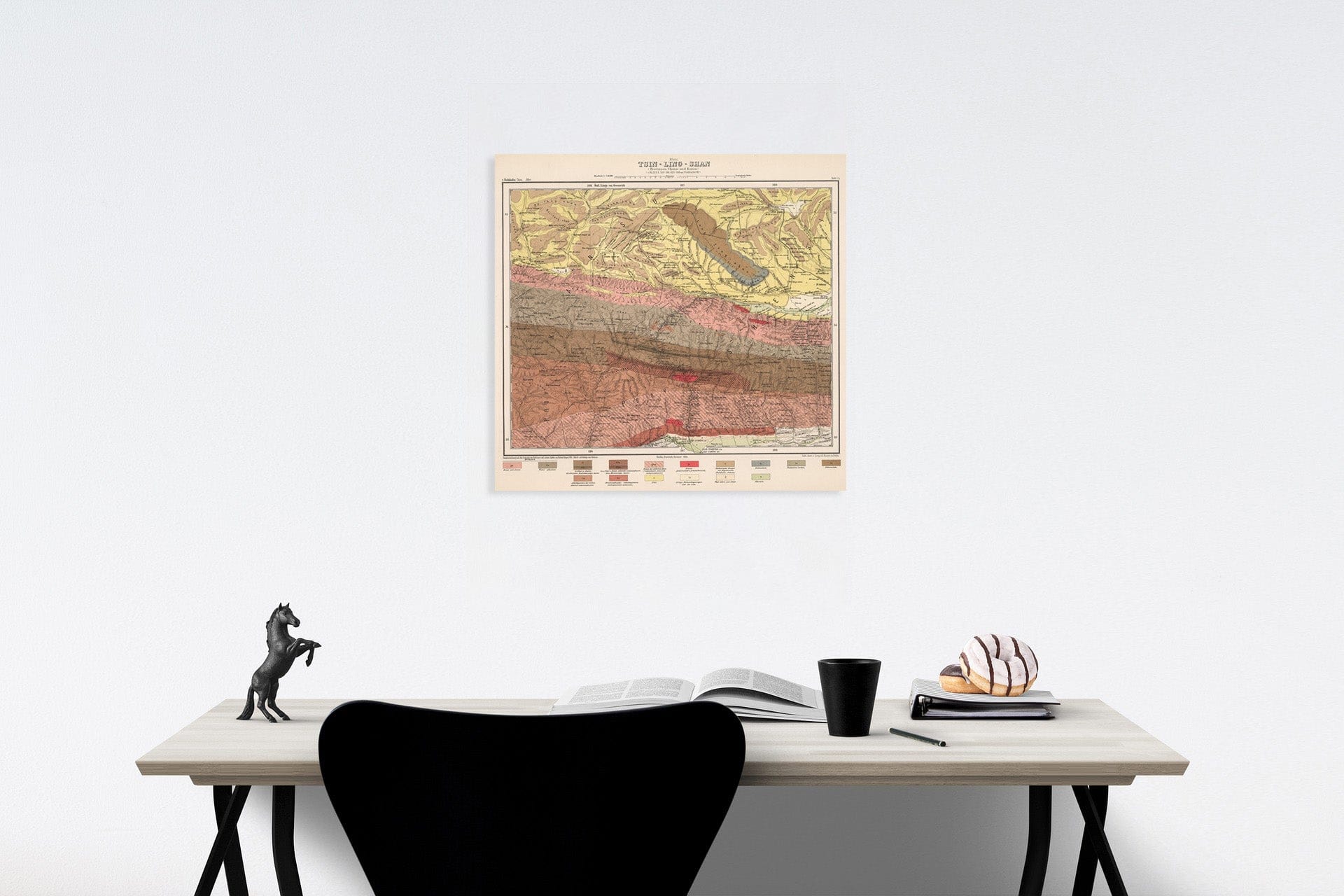 Historic Map : Blatt Tsin - Ling - Shan. (Provinzen Shensi und Kansu).Tafel 24, 1885, Vintage Wall Decor