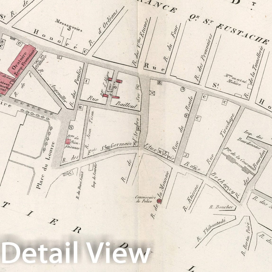 Historic Map : Paris four Me. Arrondissement : Quartier Saint Honore. No. 13, 183four, Vintage Wall Decor