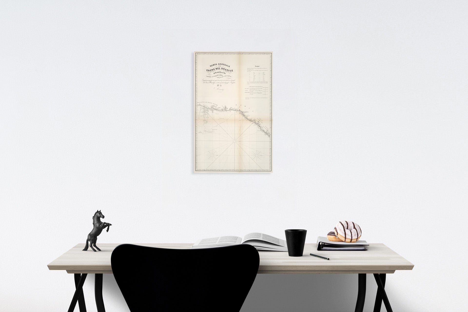 Historic Map : Carte generale delle coste del Brasile Del rio del Plata al Para ... No. 3, 1857, Vintage Wall Decor