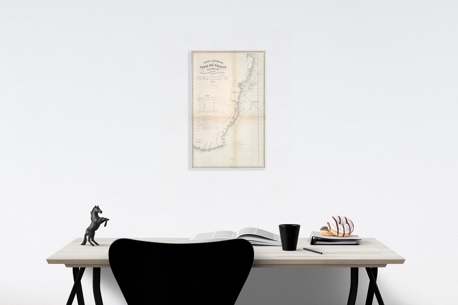 Historic Map : Carte generale delle coste del Brasile Del rio del Plata al Para ... No. 4, 1857, Vintage Wall Decor