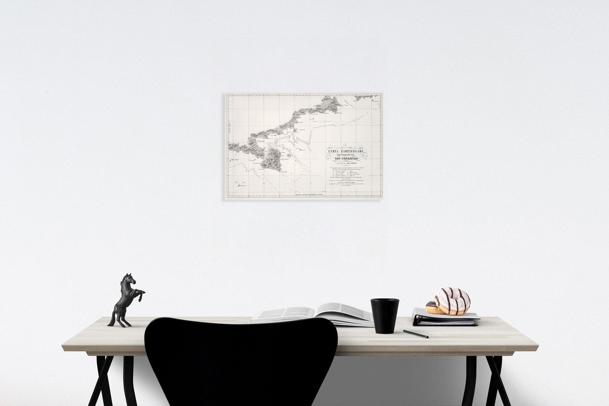 Historic Map : Carta particolare delle vicinanze dell' Isola San Sebastiao, 1857, Vintage Wall Decor