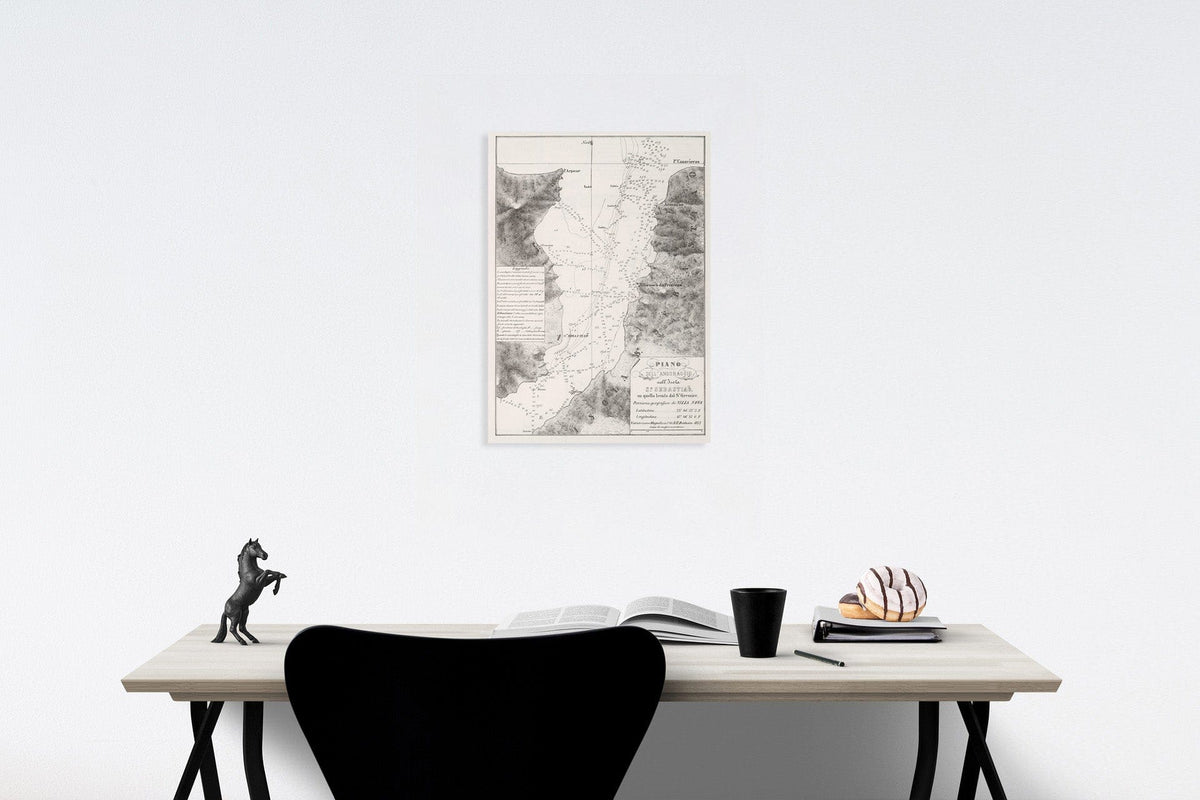 Historic Map : Piano dell' angoraggio nell' Isola Sn. Sebastiao, 1857, Vintage Wall Decor