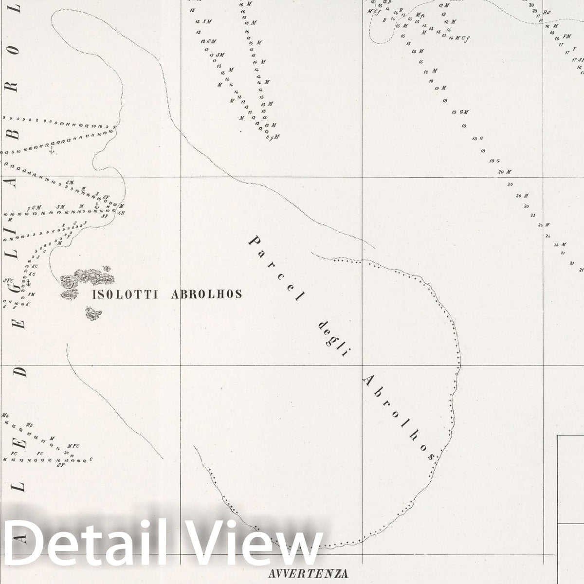 Historic Map : Carta ridotta degli isolotti e del canale degli Abrolhos, 1857, Vintage Wall Decor