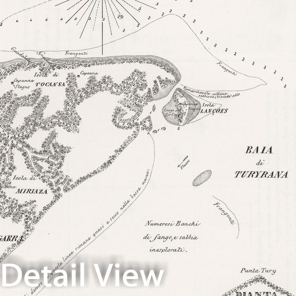 Historic Map : Pianta delle Isole San Joao, 1857, Vintage Wall Decor
