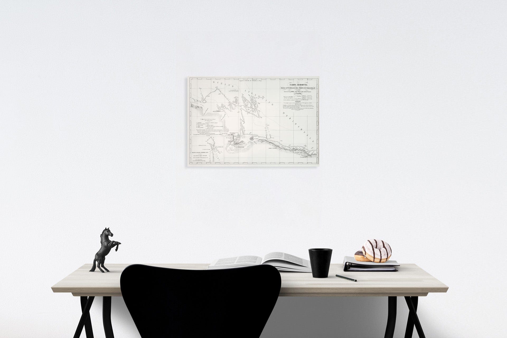 Historic Map : Carta ridotta degli atterraggi del porto di Maranham, 1857, Vintage Wall Decor