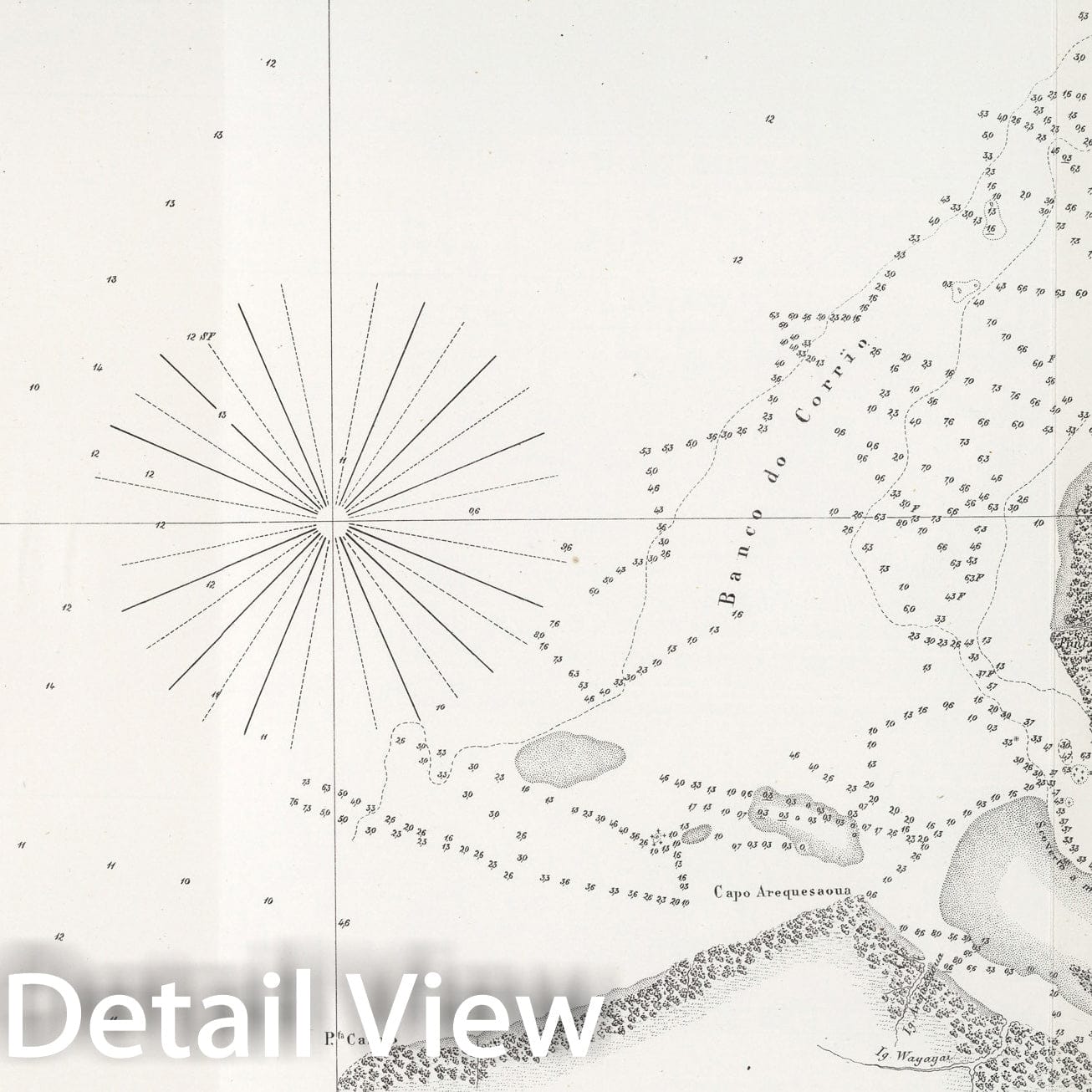 Historic Map : Pianta del Porto di Vigia (Riviera del Para), 1857, Vintage Wall Decor