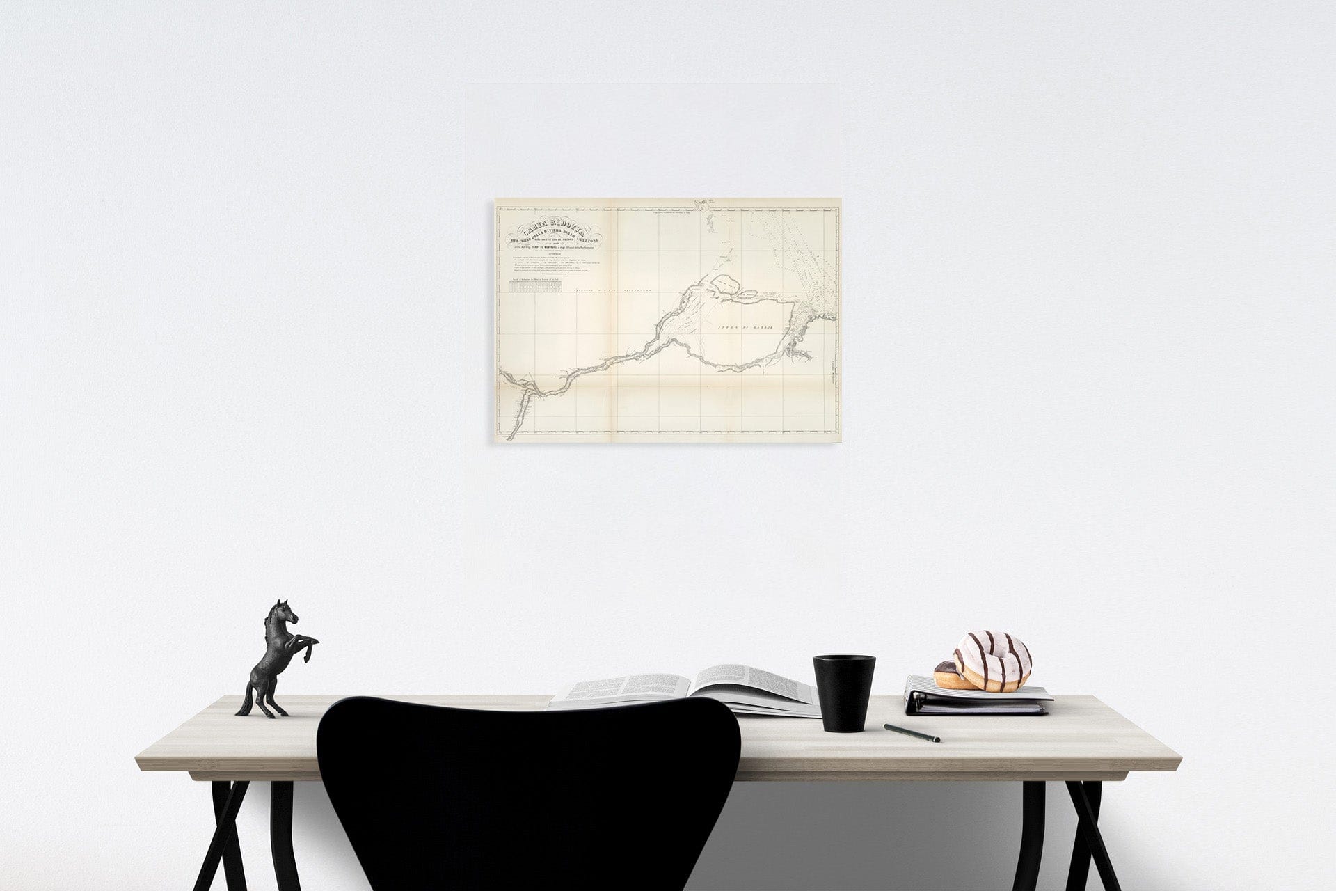 Historic Map : Carta ridotta del corso della Riviera dello Amazzone, 1857, Vintage Wall Decor