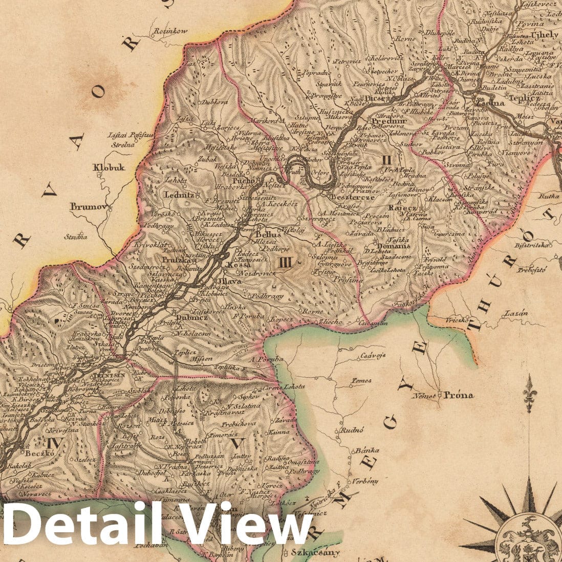 Historic Map : Trentsen Varmegye = Comitatus Trentsiniensis, 1802, Vintage Wall Decor