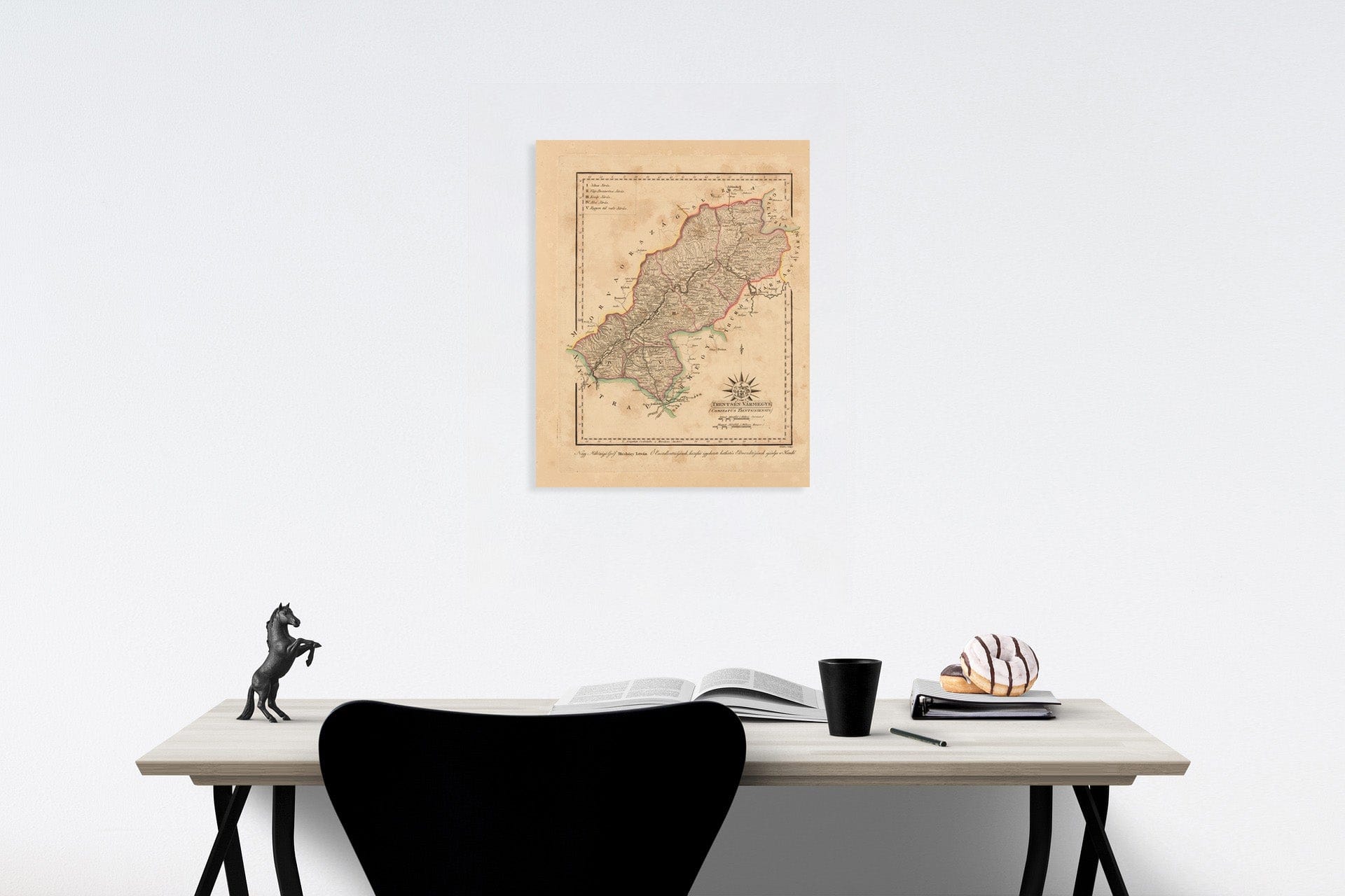 Historic Map : Trentsen Varmegye = Comitatus Trentsiniensis, 1802, Vintage Wall Decor