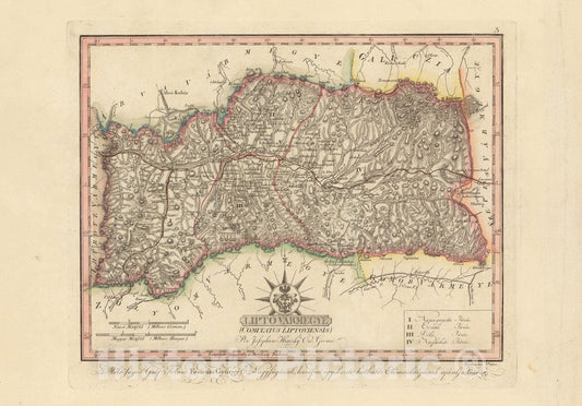 Historic Map : Lipto Varmegye = Comitatus Liptoviensis, 1801, Vintage Wall Decor