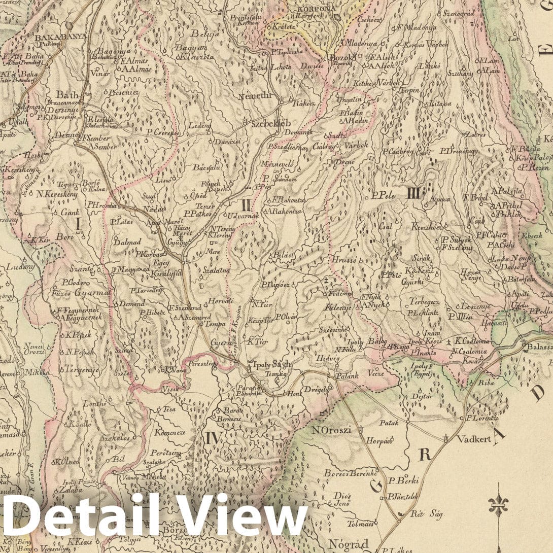 Historic Map : Hont Varmegye = Comitatus Honthensis, 1802, Vintage Wall Decor
