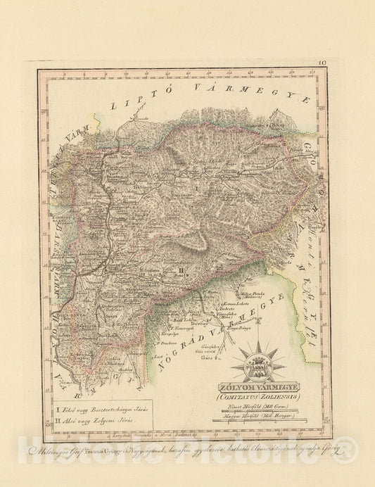 Historic Map : Zolyom Varmegye = Comitatus Zoliensis, 1802, Vintage Wall Decor