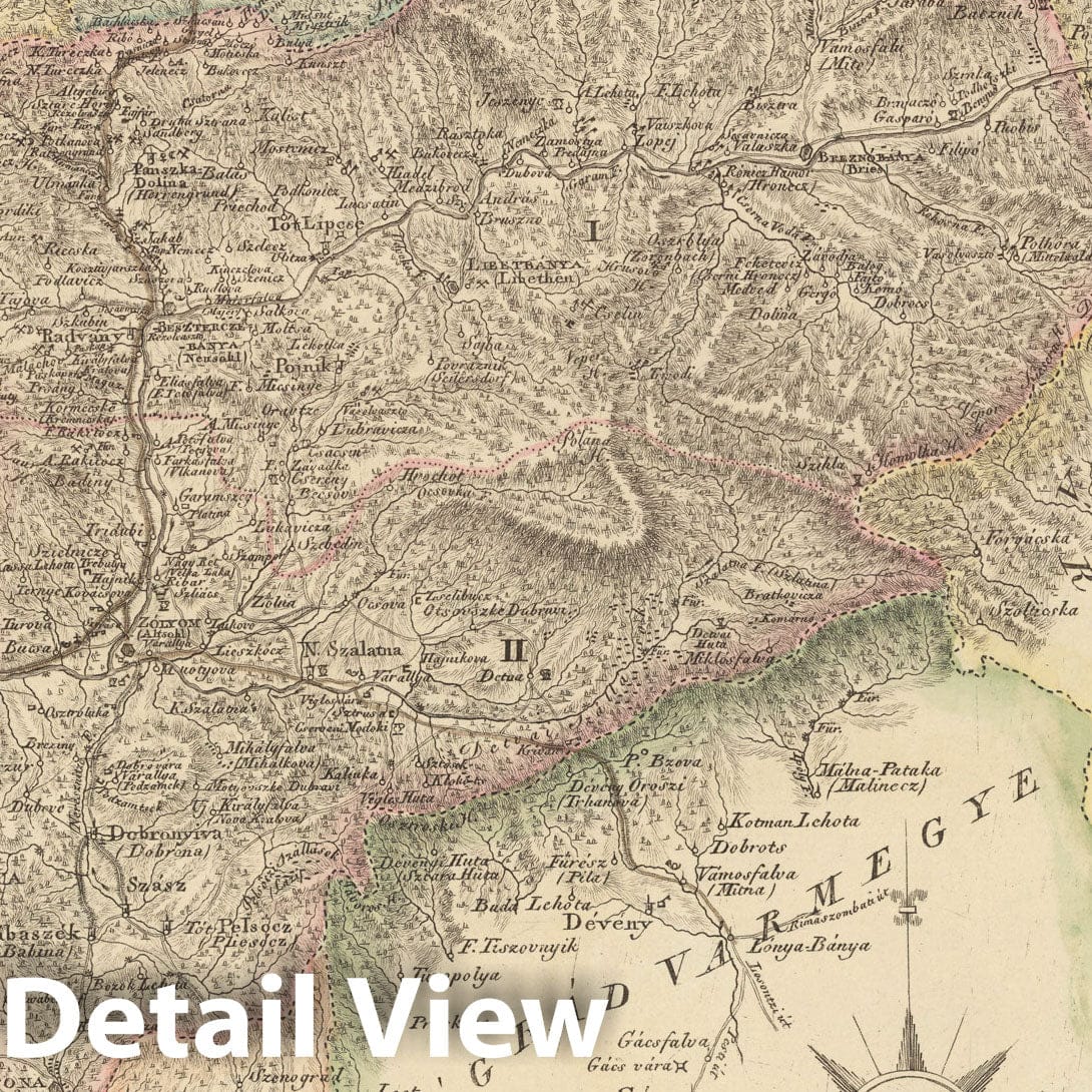 Historic Map : Zolyom Varmegye = Comitatus Zoliensis, 1802, Vintage Wall Decor