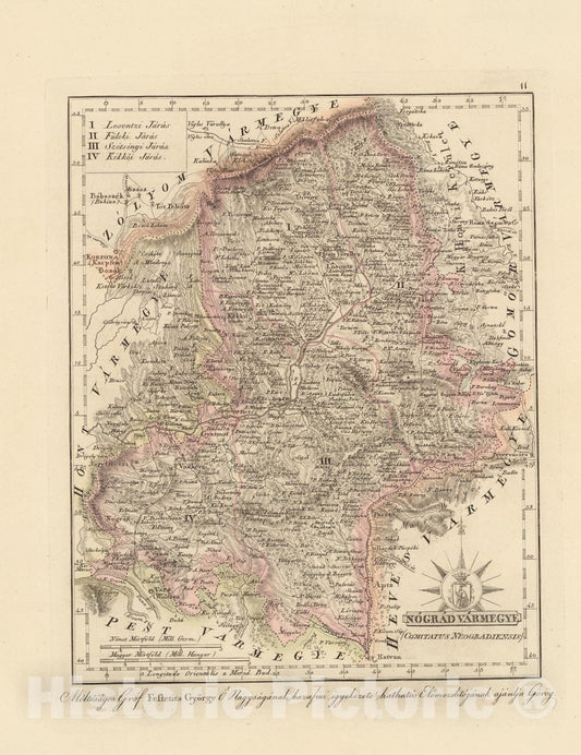 Historic Map : Nograd Varmegye = Comitatus Neogradiensis, 1802, Vintage Wall Decor