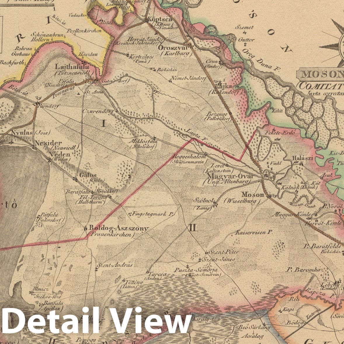 Historic Map : Moson Varmegye. = Comitatus Mosoniensis, 1790, Vintage Wall Decor