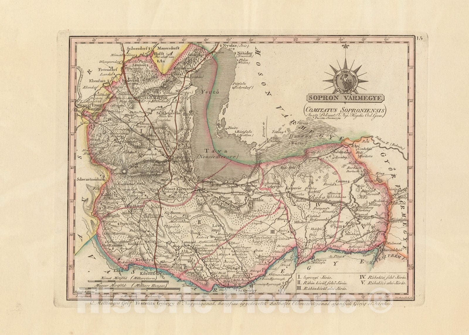 Historic Map : Sopron Varmegye = Comitatus Soproniensis, 1802, Vintage Wall Decor